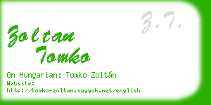 zoltan tomko business card